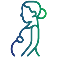 Pregnant women with symptoms of a CMV infection